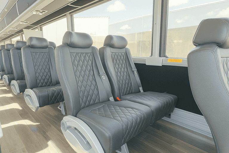 interior of Coach Bus Tulsa charter bus